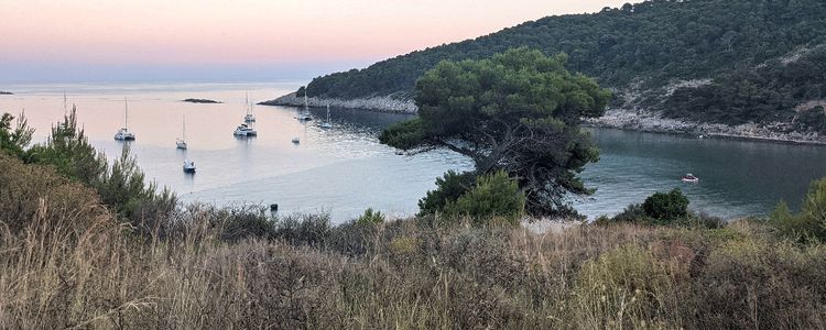 Yacht anchorage in Sunj Bay