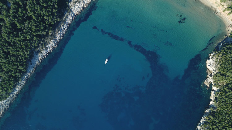 Yacht anchorage in Sunj Bay