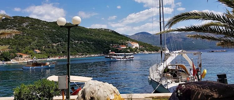 Yacht anchorage in the Gornje Celo Bay