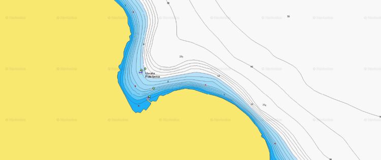 To open Navionics chart of yacht mooring bouys in Pakljena Bay