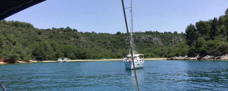 Yacht anchorage in Zagorica Bay