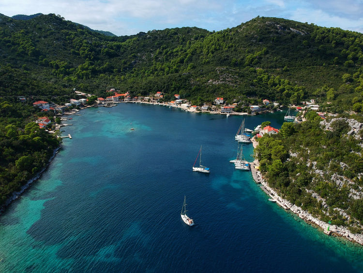 Yacht moorings in Okuklje Bay