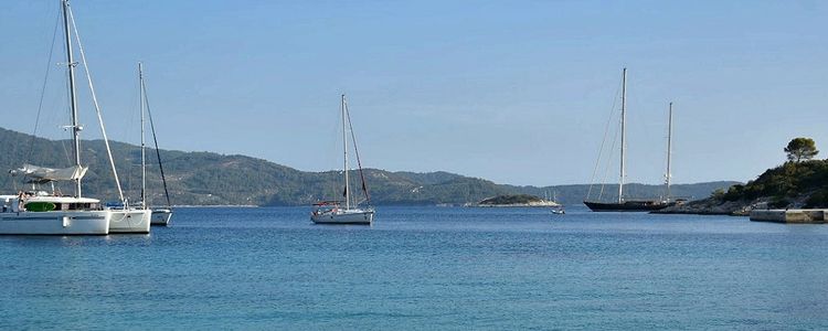 Yacht anchorage in Meja Bay