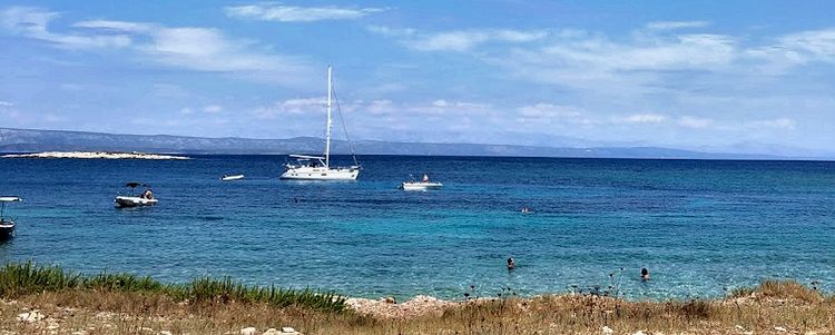 Yacht anchorage at Bili Bok Bay on the north of Proizd Island