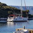 Yacht mooring at the buoys in Manastir Bay