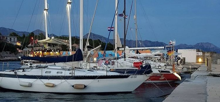 Yacht mooring in Securaj fishport