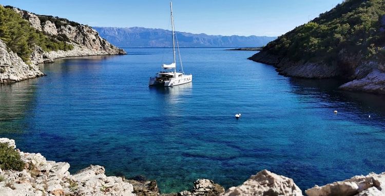 Yacht anchorage in Kruseva Bay