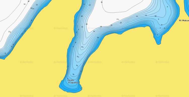 To open Naionics chart of yacht anchorage in Prapatna Bay