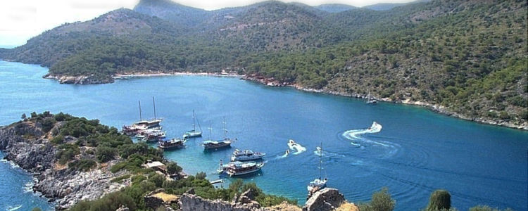 Yacht anchorage off Gemiler Island