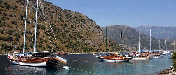 Yacht anchorage off Gemiler Island