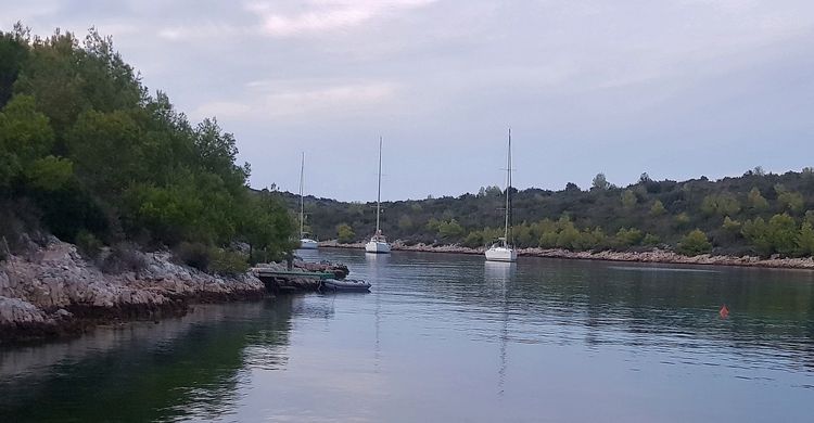 Yacht anchorage in Duga Bay