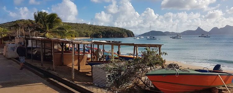 Yacht anchorage and mooring on buoys in Saline Bay