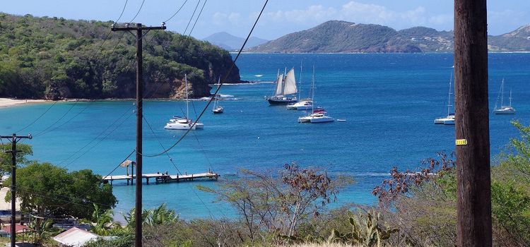 Yacht anchorage and mooring on buoys in Saline Bay