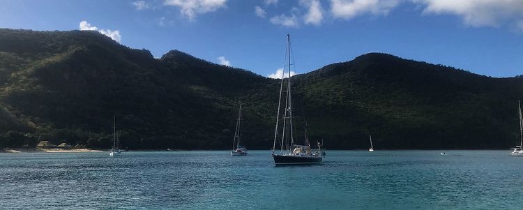 Yacht anchorage in Chatham Bay