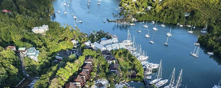 Yacht moorings in Marigot Marina