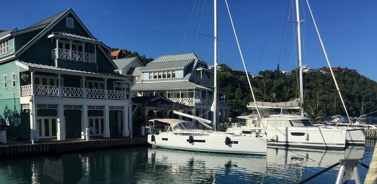 Yacht moorings in Marigot Marina