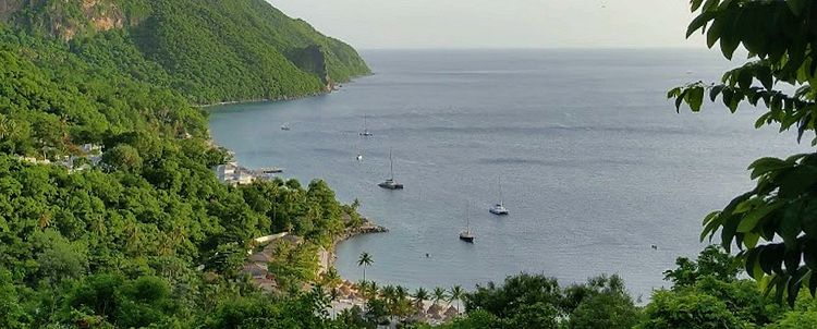 Yacht moorings in Pitons Bay