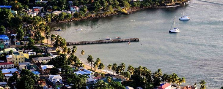 Yachts anchorage in Laborie Bay