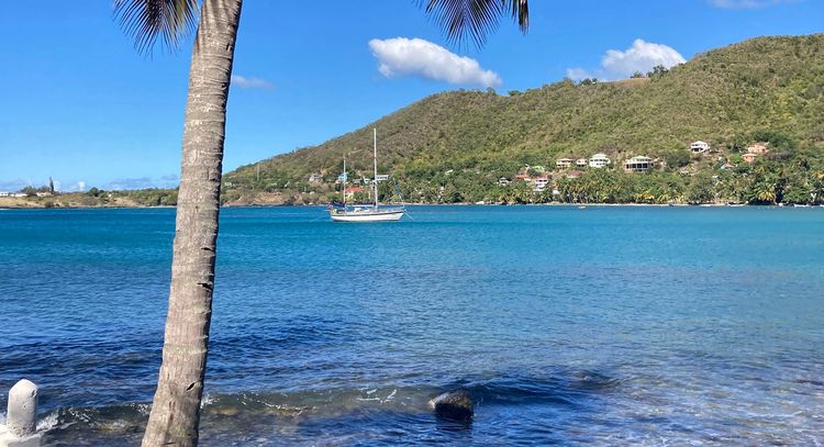 Yachts anchorage in Laborie Bay