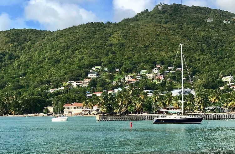 Yachts anchorage in Laborie Bay