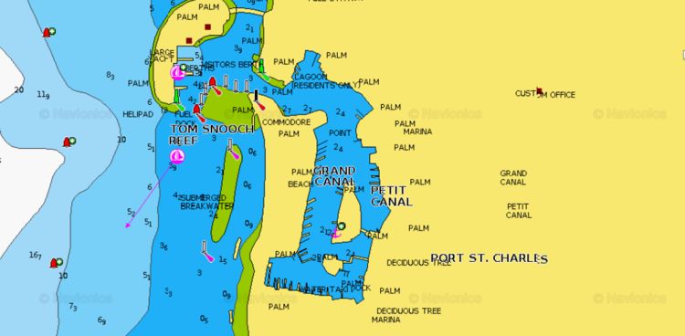 To open the Navionics map of the Port St. Charles yacht Marina