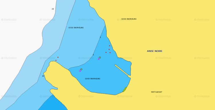 To open Navionics chart of the yacht anchorage in the Black Bay