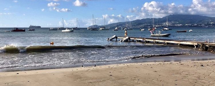 Yacht mooring at anchors and buoys in Alan Bay