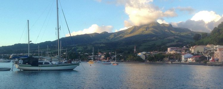 Yacht anchorage on the Saint Pierre roadstead