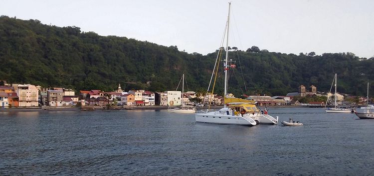 Yacht anchorage on the Saint Pierre roadstead