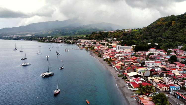 Yacht anchorage on the Saint Pierre roadstead