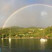 Yacht anchorage in the Little Bay (Petite Anse)