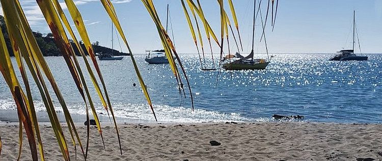 Yacht anchorage in the Little Bay (Petite Anse)