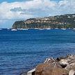 Yacht mooring on buoys and anchors in Malendure Bay