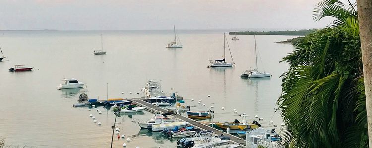 Yacht anchorage in Baie Mahault