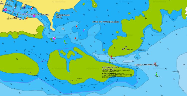 To open Navionics chart of the approaches to Saint Francois Yacht Marina