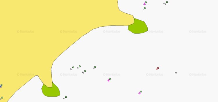 To open Navionics chart of yacht anchorages in Petite Anse