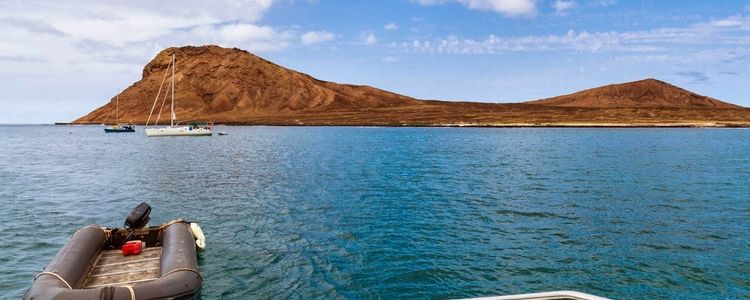 Yacht anchorage in Murdeira Bay of Sal Island