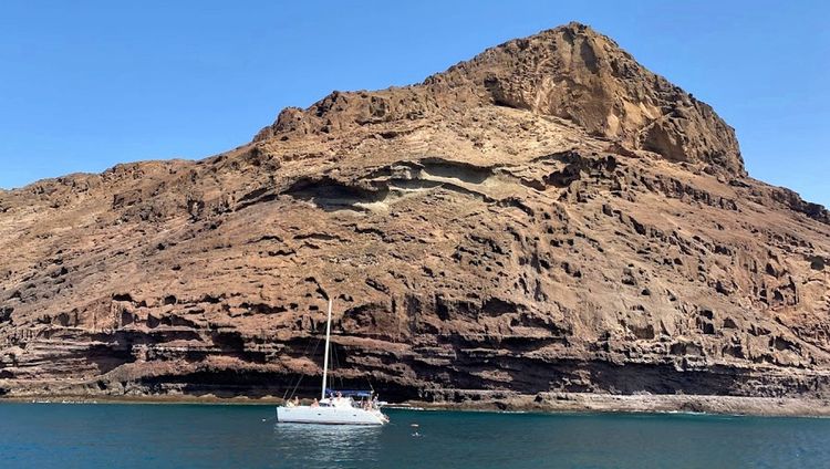 Yacht anchorage in Murdeira Bay of Sal Island