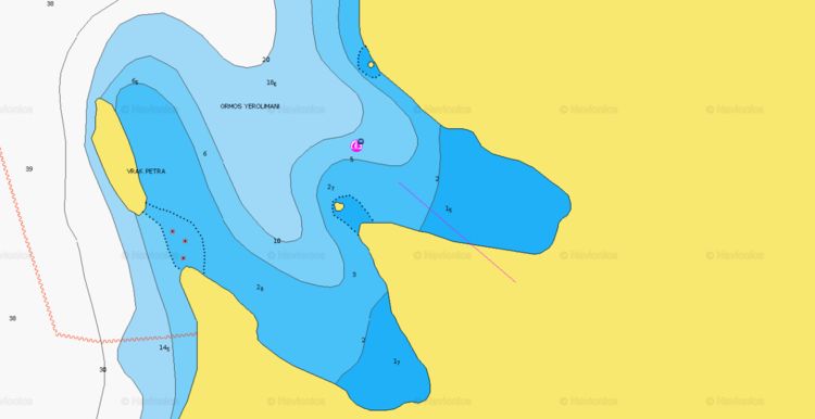 To open Navionics chart Navionics yacht anchorage in the Erolimani Bay