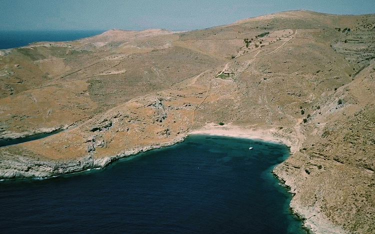 Yacht anchorage in Schinos Bay