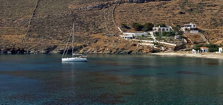 Anchorage of yachts in Flampouria Bay