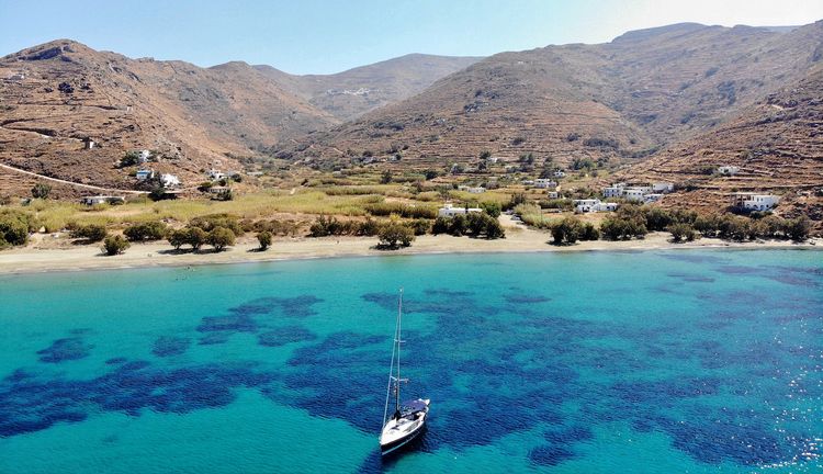 Yacht anchorage in Sikamia Bay