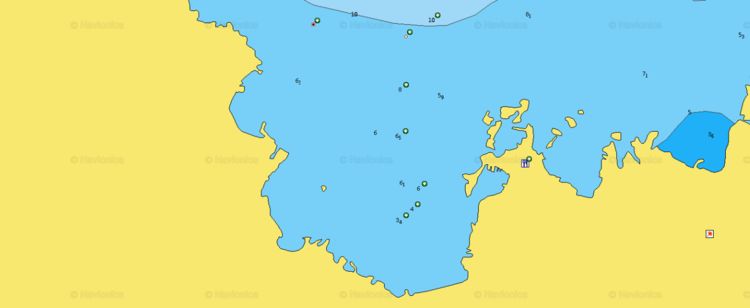 To open Navionics chart of yacht anchorage in Mandraki