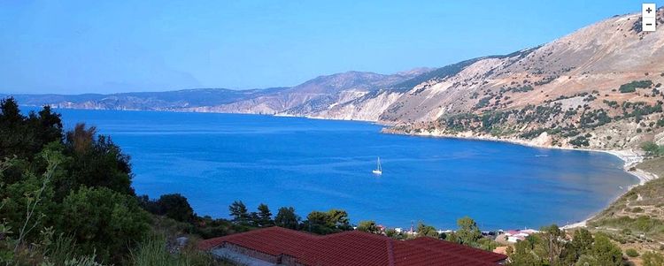 Yacht anchorage at Kiriaki beach