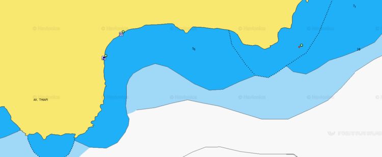 To open Navionics chart of yacht anchorage iat Kiriaki beach