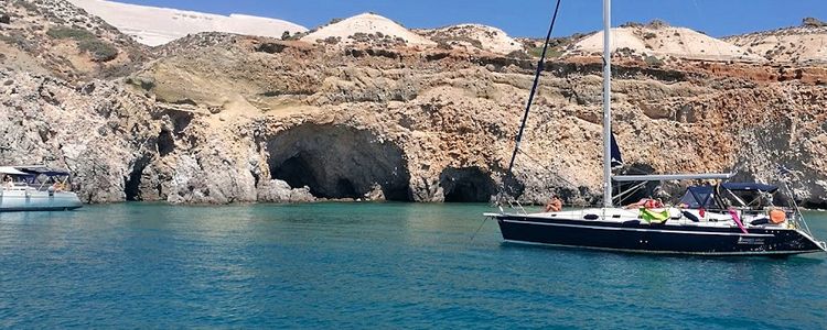 Yacht anchorage at Kalamos beach