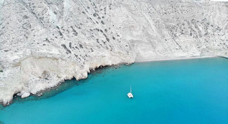 Yacht anchorage at Kalamos beach