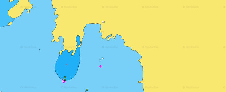 To open Navionics chart of yacht anchorage at Tsigrado beach