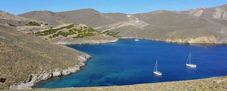 Yacht anchorage in Grammata Bay