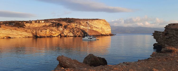 Yacht anchorage in the Ksylompatis bay